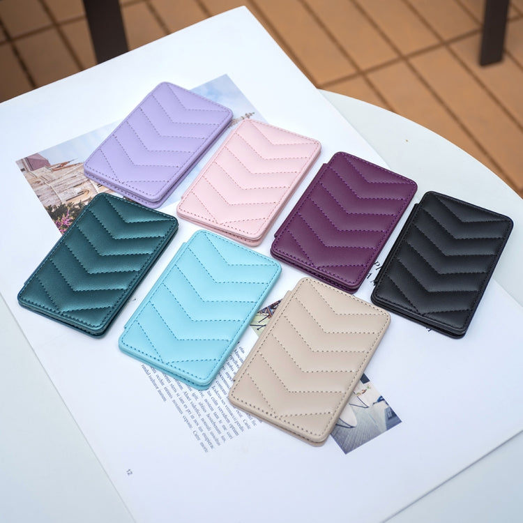 Wave-pattern card bag phone back stickers in multiple colors, each with chevron stitching