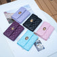 Quilted horizontal card bag mobile phone back sticker with metal buckle, multiple colors