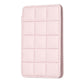 Pink mobile phone card bag back sticker with stitched grid pattern.