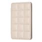 Beige mobile phone card bag back sticker with stitched grid pattern.