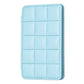 Light blue mobile phone card bag back sticker with stitched grid pattern.