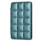 Teal mobile phone card bag back sticker with stitched grid pattern.