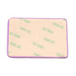 Purple-edged backing card holder sticker with diamond lattice texture underside.