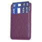 Purple diamond lattice card holder sticker, with blue/gray card screen overlay shown.