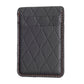 Black diamond lattice card holder sticker with orange stitching and top fold.