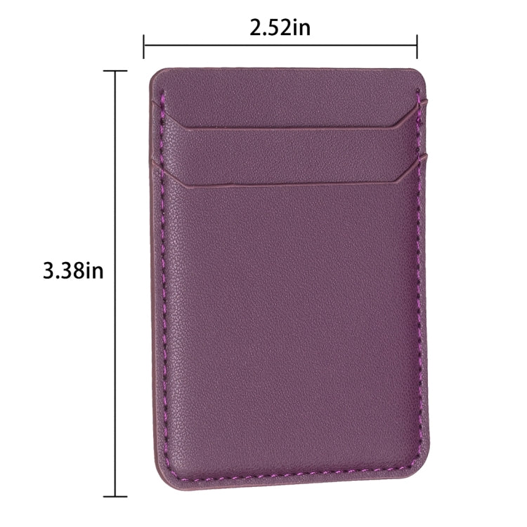 Dark purple vertical card holder back sticker, stitched trim, top compartment