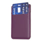 Dark purple card holder back sticker with card slot and visible card insert