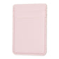 Light pink card holder back sticker with stitched edges and top slip pocket