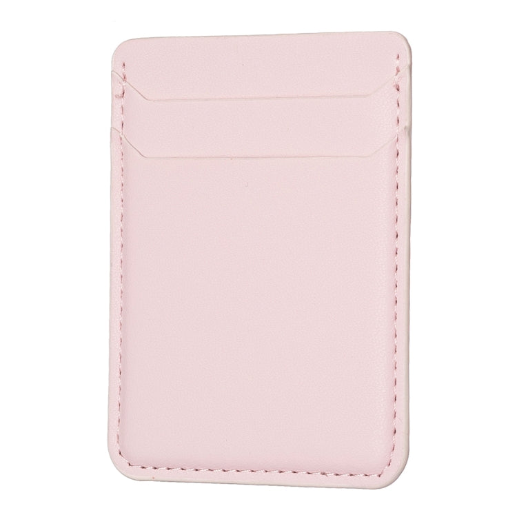 Light pink card holder back sticker with stitched edges and top slip pocket