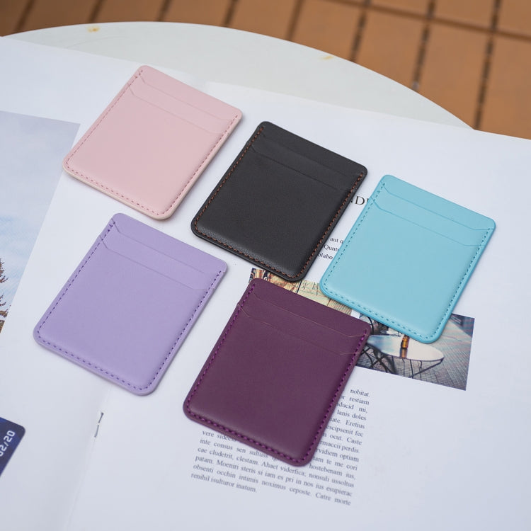 Assorted color card holder back stickers with stitched edges and top slip pockets