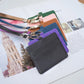 Multi-color set of horizontal ID card holders with lanyards and keyring tops
