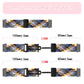 Braided woven watch band with black magnetic fold clasp, width sizing diagram