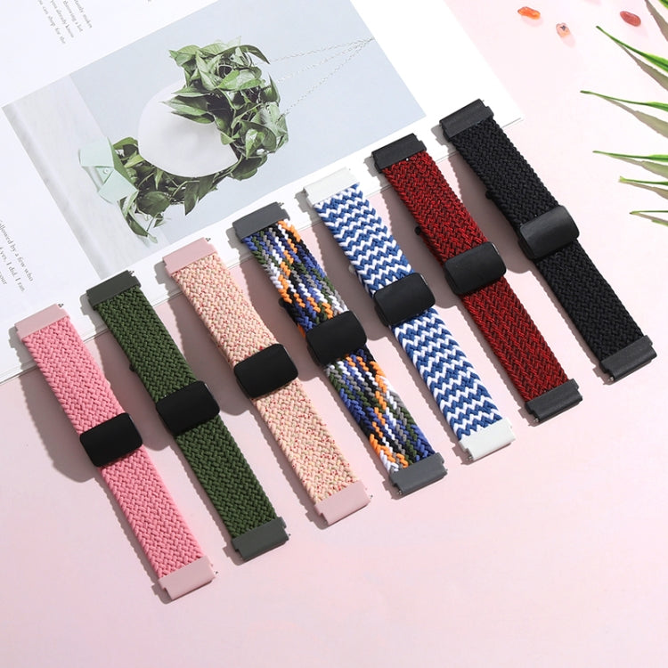 Assorted woven watch bands with black magnetic clasps in multiple colors