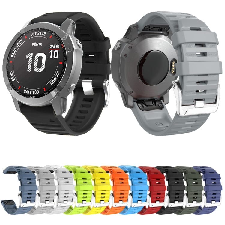 Two silicone watch bands with screw-style metal buckles, black and light gray
