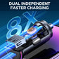 JOYROOM mini car charger with two charging ports and a glowing LED ring