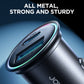 JOYROOM mini metal car charger with USB-C and QC3.0 ports, lit edge ring