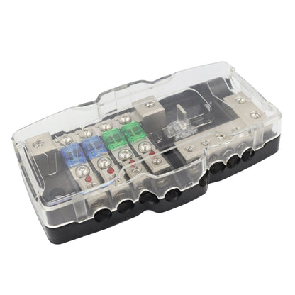 Fuse power distribution block with clear cover, 4 fuse channels, LED status windows
