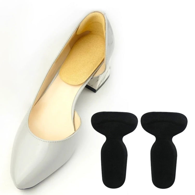 Pair of anti-grinding silicone heel stickers, black, thickened for shoe heels