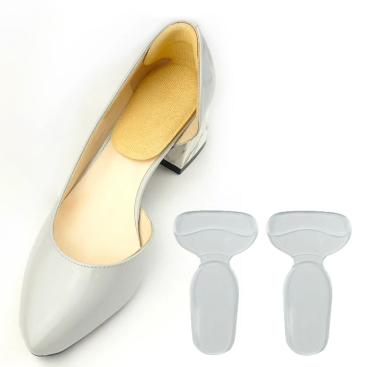Pair of anti-grinding silicone heel stickers, clear, thickened for shoe heels