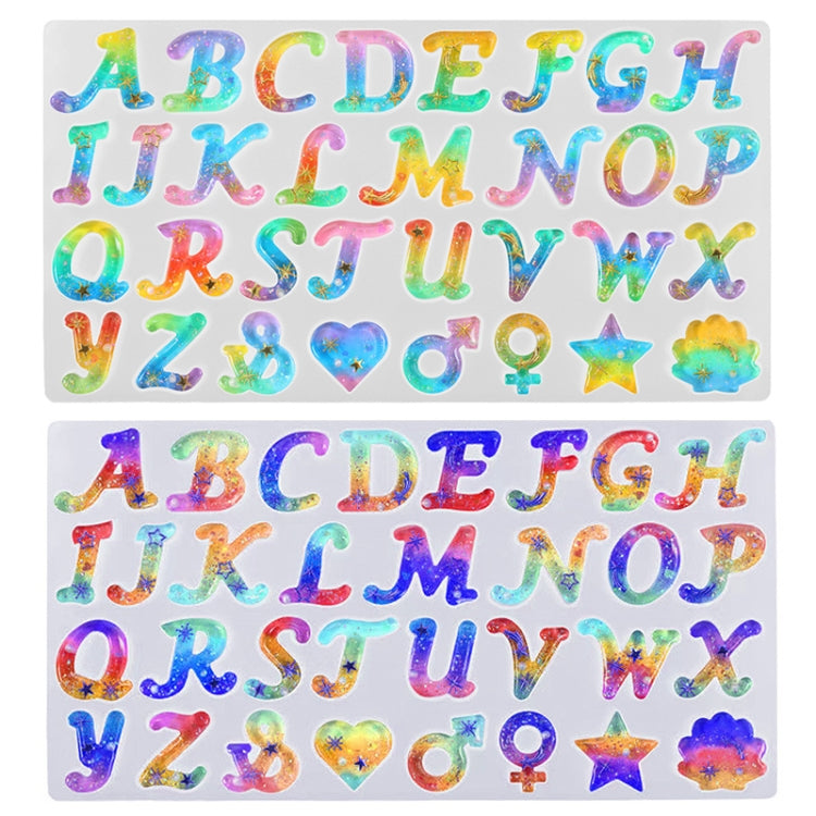 Colorful resin letter keychains with alphabet characters and charm shapes