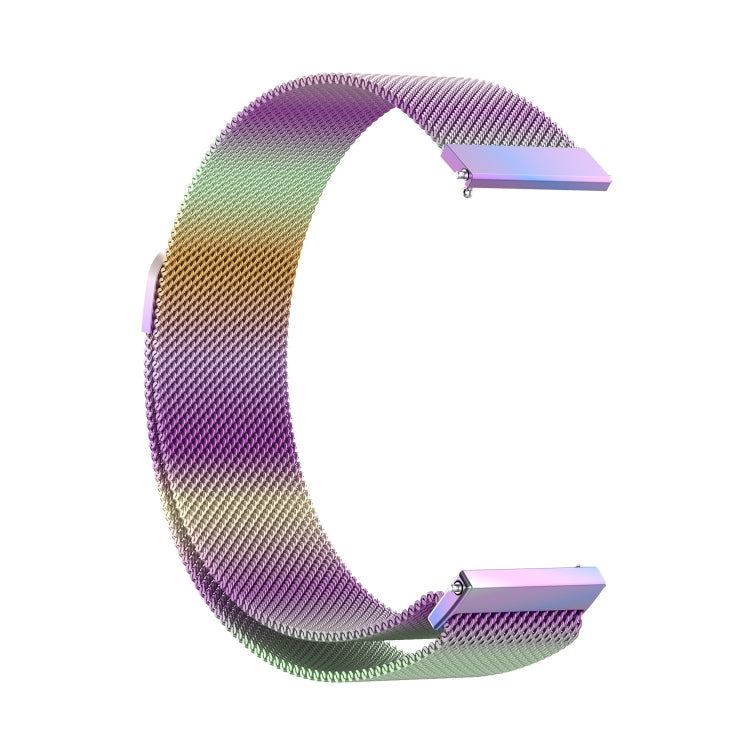 Magnetic Milan watch band with violet-to-multicolor gradient mesh, for Huawei Watch 4 / 4 Pro