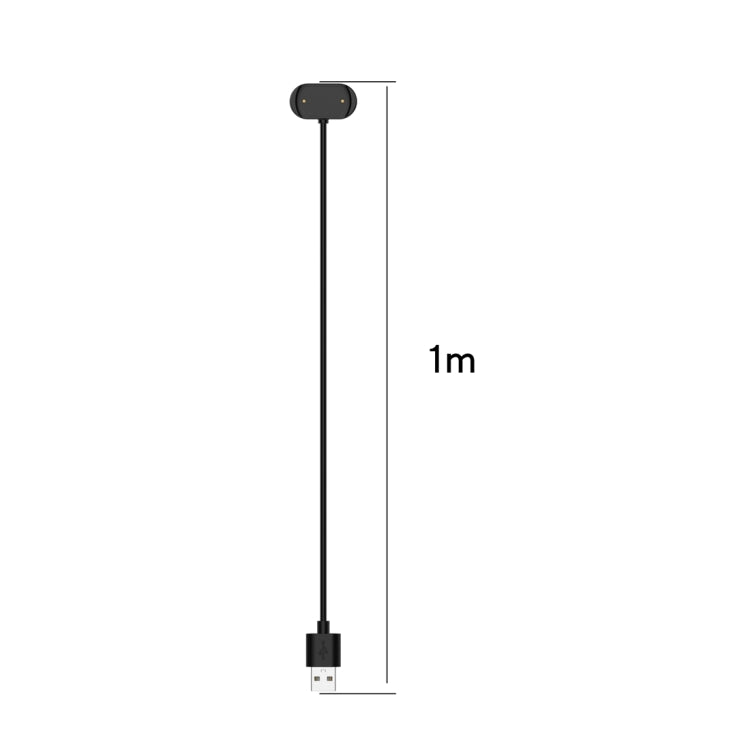1m black magnetic charging cable with USB-A plug and magnetic dock