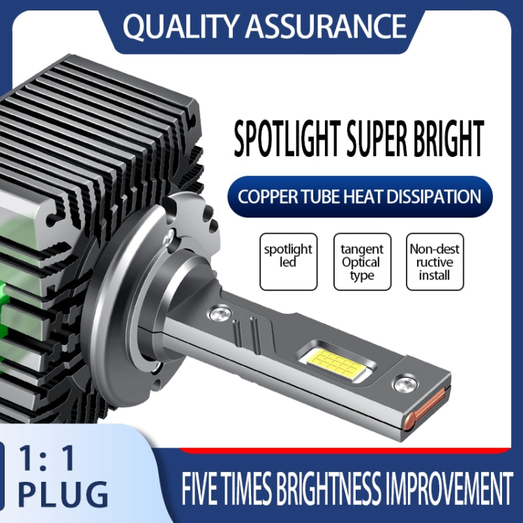 LED headlight bulb with metal heat sink, LED module, and copper-tube style cooling