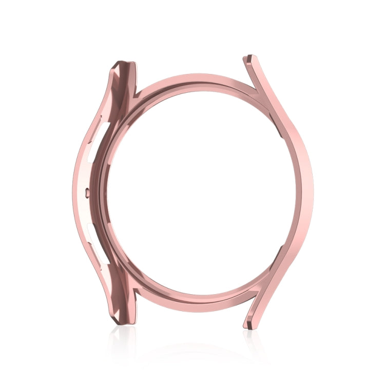 Diamond hollow watch protective case, rose-gold tone circular frame with raised guards