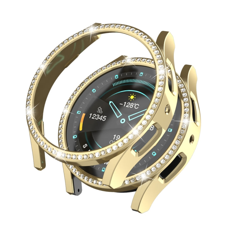 Gold diamond hollow PC watch case with rhinestone bezel and protective cover for Galaxy Watch