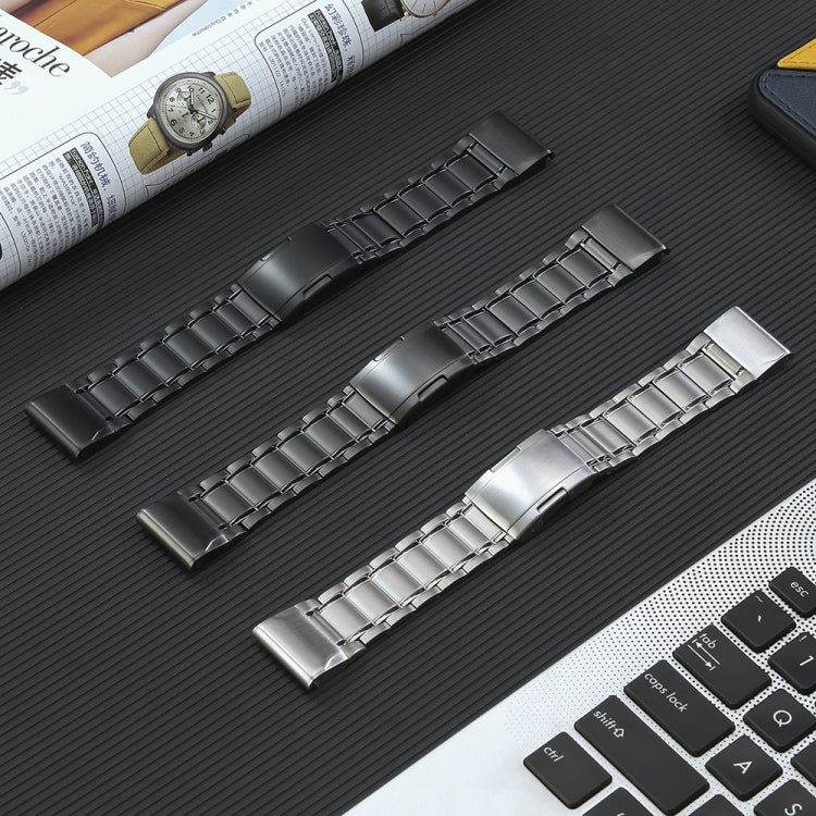 22mm quick-release bead titanium steel watch bands in black, grey, and silver