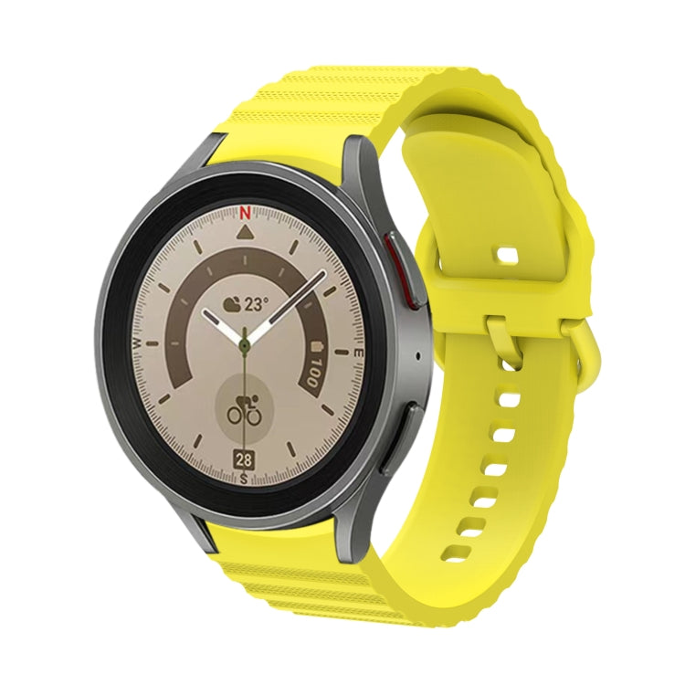 Yellow wave-dotted silicone watch band with buckle for Galaxy Watch 6/6 Classic