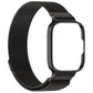 Black Milan metal watch band with protective watch frame for a smartwatch