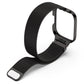 Black Milan metal watch band with protective frame and buckle