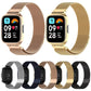 Milan metal watch band with frame, rose gold and gold straps, other color options