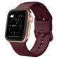 Burgundy silicone pin buckle watch band with perforated strap for Apple Watch 44mm/40mm