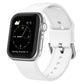 Silicone watch band with pin buckle, white perforated strap