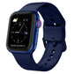Silicone watch band with pin buckle, dark blue with matching side holes