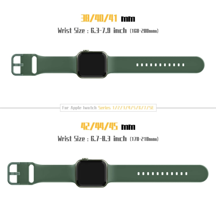 Dark green silicone watch band with pin buckle and perforated strap holes