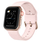 Light pink silicone watch band with pin buckle for Apple Watch, adjustable strap holes