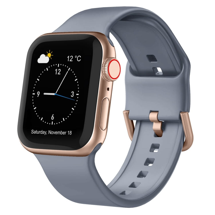 Pin buckle silicone watch band in slate blue-gray for Apple Watch