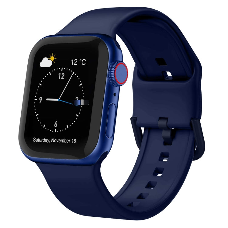 Pin buckle silicone watch band, dark blue, for Apple Watch 40mm/38mm/42mm