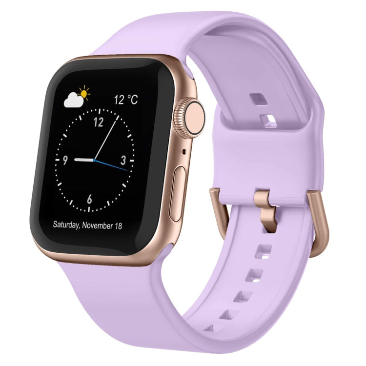 Pin buckle silicone watch band, lavender, for Apple Watch 40mm/38mm/42mm