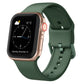 Silicone watch band with pin buckle for Apple Watch, dark green strap