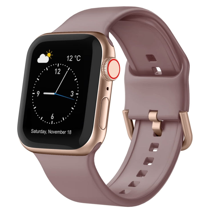 Silicone watch band with pin buckle, rose pink, for 40mm/38mm/42mm watches.