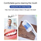 Deep-cleansing toothbrush with white head and blue bristles for comfortable gum cleaning.