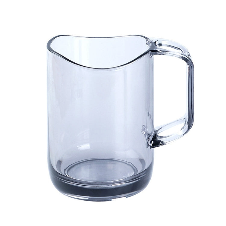 Transparent acrylic mouthwash cup with side handle for rinsing and brushing