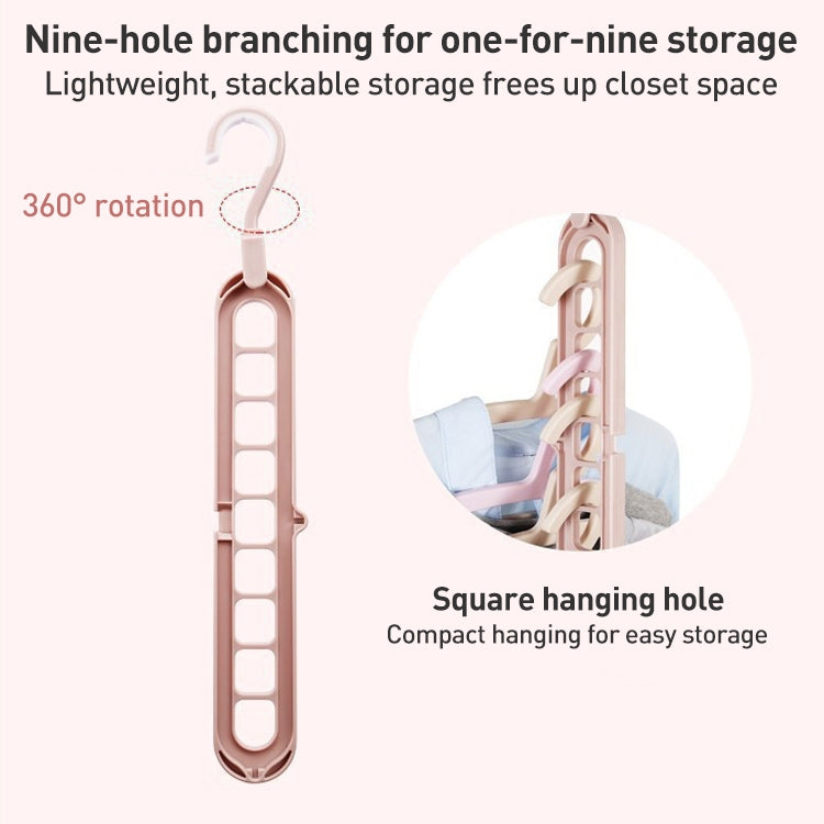 Slim nine-hole hanging organizer with rotating hook, pink frame