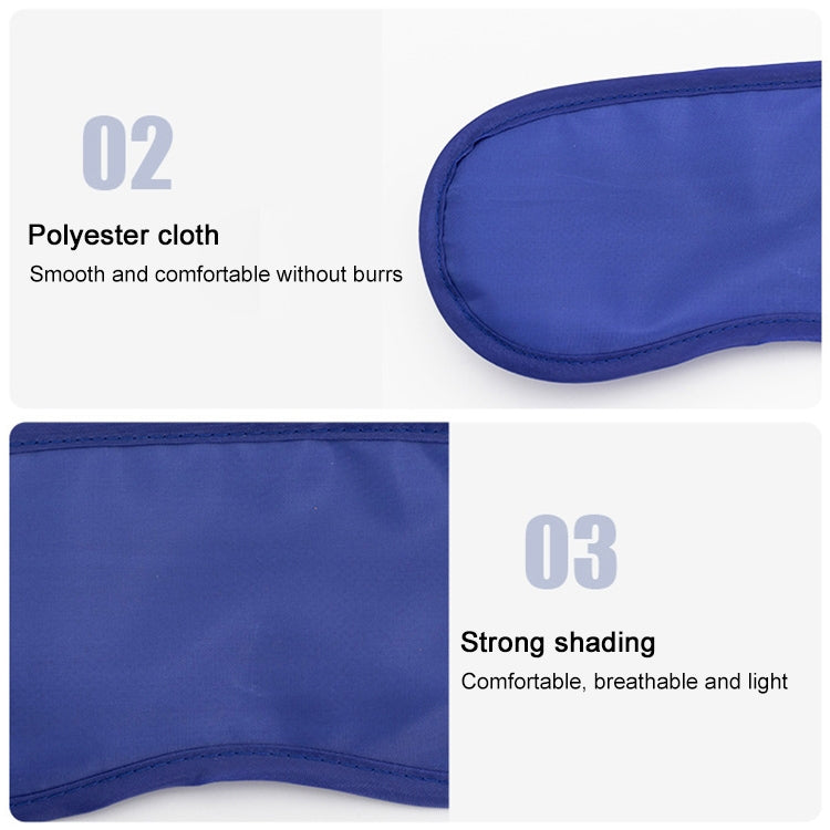 Blue polyester eye protection sleep mask with smooth padded eye area