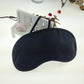 Navy eye protection sleep mask with curved padded coverage and tie straps