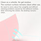 Adhesive note removal diagram showing a clean surface after peeling